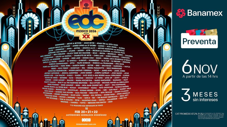¡EDC MÉXICO 2026 EXPLOTA CON EL LINEUP DEFINITIVO DEL COLOSO ELECTRÓNICO LATINOAMERICANO!